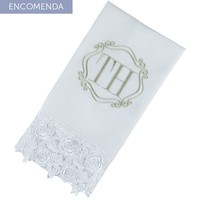 Toalha Bordada com Renda P II Toalha Bordada com Renda P II