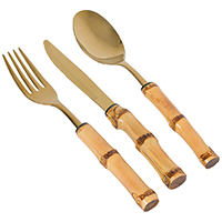 Faqueiro Mesa Bambu Gold