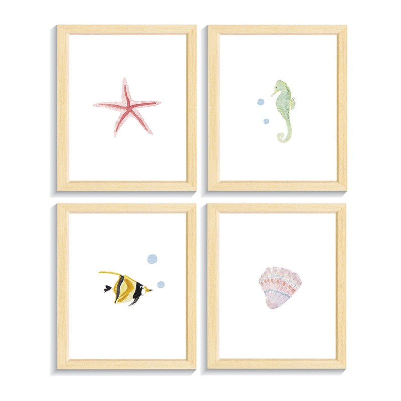 Set Quadros Fundo Do Mar