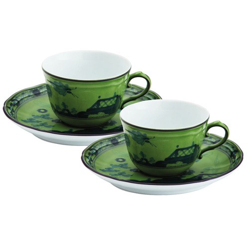 Set Xícaras de Chá Oriente Italiano Malachite