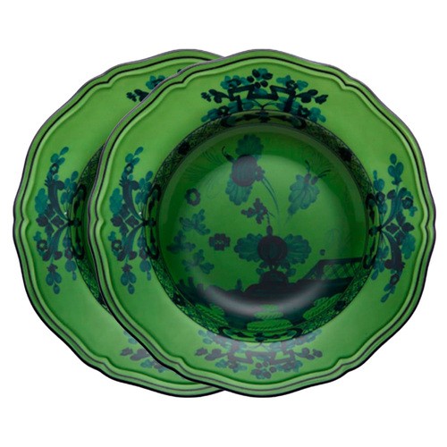 Set Pratos Massa Oriente Italiano Malachite